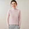 2025 Nuevo Otoño e Invierno Tejido de Cachemira de Cuello Alto Medio de Manga Larga para Mujer Jersey de Color Puro Top Cálido de Tejido de Cachemira