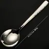 Cuchara Martillada de Acero Inoxidable 304 con Mango Grueso, Cabeza Grande, Adecuada para Uso en el Hogar y Restaurantes, para Comer y Beber Sopa