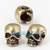 Accesorios de joyería DIY cuentas de hueso de calavera de fantasma hambriento microincrustadas cara corta brillante chapado en oro negro Oro Blanco