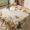Nova toalha de mesa de fio estilo chinês nacional, à prova d'água, à prova de óleo, lavável, quadrada, tapete de mesa de jantar espessado, toalha de mesa de chá estilo lótus Zen