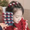 Año Nuevo Rojo Flocking Artefacto Amor de los Niños Horquilla Flequillo Temperamento Princesa Cabello Roto Horquilla Clip Tocado