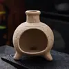 Pequeno Incensário com Bordas Texturizadas, Cerâmica Rústica com Padrão Antigo, Ornamento de Incensário para Melhorar o Ambiente, Forno Queimador de Incenso Sagrado de Madeira Cedro Sálvia