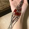 Luo Shen Fu Tu Serie de pinturas famosas estilo nacional Pulsera de cuentas rojas chinas nuevas diseño de nicho pulsera avanzada estilo antiguo