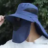 Máscara Facial para Uso Externo Chapéu de Pescador Proteção para o Pescoço Masculino e Feminino Chapéu com Proteção Solar Verão Respirável Ciclismo Pesca Montanhismo Chapéu de Sol Chapéu Bacia