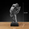 Escultura de Figura Abstrata Nórdica O Silêncio é Ouro Criativo para Escritório Sala de Estar Decorações Suaves para Casa