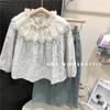 Camisa de base forestal para niñas, primavera y otoño, estilo occidental, vestido de otoño para niñas, top floral para niñas, camisa de manga larga de otoño