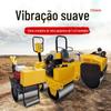 Rolo Compactador de Estrada Pequeno Hidráulico Completo de 1 Tonelada 105 Asfalto Gramado Vibratório Manual Pressão de Solo Motor Diesel Mecânico