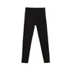 Pantalones de tiburón de cintura alta a rayas verticales para niñas estilo primavera y otoño, Pantalones de yoga de canalé transpirables mate de alta elasticidad