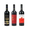 Etiquetas adesivas personalizadas de alta qualidade com gravação em folha de ouro, adesivos de vinil texturizados à prova d'água para embalagem de garrafa de vinho