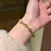 Pulsera Retro Francesa de Dados Cruz Flor con Diamantes, Personalidad Hip-Hop, Estilo Punk, Sensación de Alta Gama, Joyería Unisex para Pareja