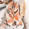 Bufanda de Imitación de Algodón y Lino para Mujer Moda Primavera y Verano Delgada Bufanda Floral Estampada Estilo Pastoral Chal Elegante de Alta Calidad