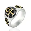 Joyería al por mayor de comercio exterior Anillo de cruz de personalidad retro europeo y americano Anillo de acero de titanio para hombre HFJ1009