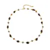 Cadena Larga para Suéter con Colgante de Nudo de Cuerda Tejida Hecho a Mano de Diseño Vintage, Piedra Natural y Borla, Collar con Flor, con un Toque de Lujo para Mujer