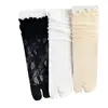 Calcetines de encaje de dos puntas hasta la pantorrilla, calcetines largos de verano, calcetines para mujer estilo Miu, calcetines finos estilo ballet con punta dividida y holgados