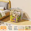Caja de Almacenamiento para Juguetes, Gran Capacidad, Extra Grande, Transparente, con Ruedas, para Uso Doméstico, para Juguetes Infantiles, Snacks y Bloques de Construcción, Móvil