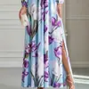 Sitio independiente europeo y americano Amazon transfronterizo primavera y verano nuevo elegante y estiloso estampado vestidos europeos y americanos para mujer