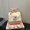 Mochila Infantil de Lunares de Dibujos Animados 2026 con Lazo Bolso de Mano Linda Ligera Doble Uso Mochila Escolar para Bebés de Guardería
