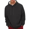 Moletom com capuz e forro de fleece novo para outono e inverno, transfronteiriço do AliExpress, moletom casual pullover europeu e americano, blusa masculina, preto