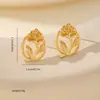 Brincos Acessórios de Joias Semi-acabados Metal Banado a Ouro Estilo Flor Brincos de Tarraxa Senso de Alto Padrão Personalidade Brincos de Nicho para Mulheres