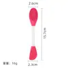 Pincel de Silicone para Máscara Facial com Duas Pontas, Bastão Escova para Lavagem do Rosto, Bastão para Misturar Máscara de Argila e Ajuste de Máscara, Bastão Escova de Dupla Finalidade, Escova de Limpeza com Cabeça de Borracha Macia TPR