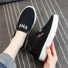 Zapatos de Lona Versátiles de Suela Gruesa para Mujer 2026 Primavera Nuevo Estilo Zapatos Casuales sin Cordones para Estudiantes Femeninas Tenis de Caña Baja