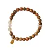 Pulsera de Sándalo Verde Natural y Piedra Shoushan con Jade y Jade Xiuyu, Nueva Pulsera de Madera con Cuentas Estilo Chino para Mujer, Regalo Popular para Mujeres