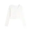 Blusa feminina de manga comprida estilo retrô americano com decote redondo grande, fecho de meia botão, design básico simples, elástica, justa ao corpo, camisa de cor sólida