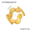Anillo de 18K para Mujer Diseño de Nicho Ins Anillo de Unión Geométrica Anillo de Acero de Titanio Anillo de Línea de Hoja Hueca Joyería