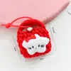 Funda de Punto Hecha a Mano de Dibujos Animados para Auriculares, Bolsa de Almacenamiento, Billetera Tejida, Llavero Colgante Encantador