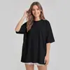 Camiseta de Algodão Pesado 275g de Manga Curta, Corte Solto, Cor Lisa, Ombro Caído, Unissex, Versátil Oversize de Manga Curta