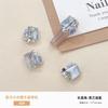 Arte de unhas de gelo de verão cristal em pilha joia de diamante através da cor açúcar ovo de pombo unha broca de unha rosa em pilha bola de diamante produto acabado