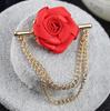 F035 vestido de banquete traje traje traje tela coreana traje broche para hombres y mujeres flor de rosa corsage pasador de borla
