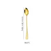1010 Serie Completa Acero Inoxidable Chapado en Oro Vajilla Cuchillo y Tenedor para Bistec Western Cuchara para Pastel Pala para Pastel Cuchara de Postre de Hotel Cuchara para Hielo