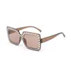 Gafas de Sol Cuadradas con Marco Full Diamante, Tendencia Europea y Americana, con Lentes Degradado de Color Macarrón para Estilismo y Decoración de Vacaciones
