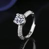 Agita el sonido de la venta en vivo transfronteriza rápida Anillo popular de diamante Mosán de imitación de 2 quilates Anillo de diamantes de boda simple para mujer al por mayor