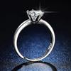 Voz Shake Mano Rápida Estrella en Vivo Moda Anillo de Diamante para Mujer Seis Garras 1 quilate Anillo para Pareja de Mujer Apertura Anillo de Boda