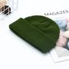 Chapéu Moda Feminina Coreano Decorativo Simples Cor Sólida Aba Dobrada Chapéu Melão Inverno Quente Espessado Lã Chapéu Masculino Pronta Entrega