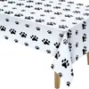 Mantel Amazon Transfronterizo Estampado de Huella de Perro Mantel de Plástico Tema de Perro Decoración de Fiesta de Cumpleaños Mantel Desechable