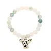 Pulsera de Vaca Salamandra Transfronteriza Pulsera de Piedra Cruda Natural Pulsera de Cuentas Estilo Dulce de Dibujos Animados Joyería de Nicho para Parejas
