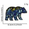 Bordado de Animal Urso Desenho Animado Transfronteiriço Patch de Tecido Bordado de Paisagem Patch Acessórios Acessórios para Roupas Cola Termofusível Estoque Pronto