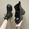 Botines Martin de Suela Gruesa Estilo Retro Británico para Mujer 2026 Nuevo Estilo Otoño/Invierno con Forro de Terciopelo Espeso Versátiles de Moda Botines Zapatos para Mujer