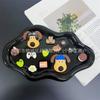 Novas sapatos de buraco de cachorro chefe de desenho animado fofo flor de sapato fivela de sapato acessórios diy decoração de flor de sapato removível borracha macia PVC