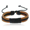 Novo Modelo Punk, Venda Direta do Fabricante, Acessórios de Mão em Couro Trançado Retrô, Pulseiras Simples de Couro Genuíno para Homens e Mulheres, Joias, Fornecimento Transfronteiriço
