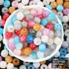 Contas Soltas Furo Reto Céu Estrelado Glitter Fino Contas Redondas Acessórios de Vestuário Contas DIY Feito à Mão Pulseira Colar Pingente Acessórios