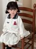Novedad Primavera 2025 Ropa Infantil Estilo Coreano Estilo Universitario Infantil Conjunto de Falda Plisada Estilo Femenino Camisa Polo Hermanas