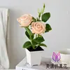 Flor Artificial Bonsái de Rosa de 6 Cabezas Adorno de Flor Falsa para Mesa de Comedor, Sala de Estar, Arreglo Floral para el Hogar y Exhibición Decorativa