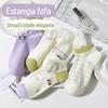 Meias femininas novas simples estilo japonês meias desodorante absorventes de suor na moda primavera e verão meias femininas de cano baixo e cano baixo meias Zhuji meias