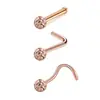 Atacado Transfronteiriço Moda Europeia e Americana Simples Aço Inoxidável Cravejado com Diamante Bola de Argila Macia Haste Reta Haste L Piercing de 5 Palavras Joia Cravo de Nariz
