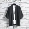 Estilo Chinês 2024 Seda de Gelo Tamanho Grande Capa Solta Camisa de Sete Mangas Masculina Moda Suit Protetor Solar Camisa Jaqueta Corta-vento Masculino