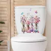 Vaso de Flores Margarida Pintado Pintura Decorativa para Sala de Estar Armário de Parede Branco Adesivos Coloridos Flores Borboleta Adesivos Autoadesivos